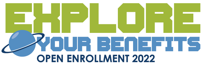 "2022 open enrollment logo: Explore your benefits